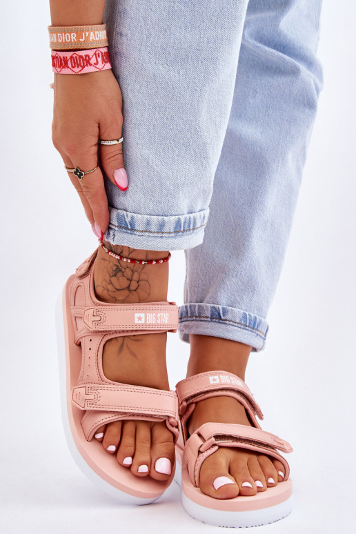 Sandalias estilo sport con plataforma Big Star LL274788 color rosa