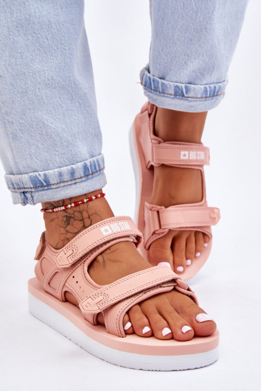 Sandalias estilo sport con plataforma Big Star LL274788 color rosa