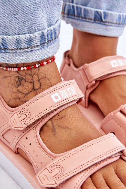 Sandalias estilo sport con plataforma Big Star LL274788 color rosa
