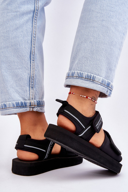 Sandalias de mujer con cierres adhesivos Big Star LL274784 color negro