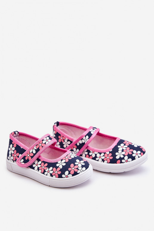 Bailarinas infantiles con estampados florales en color azul-rosa Noah