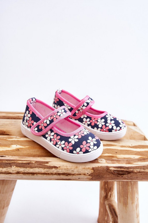 Bailarinas infantiles con estampados florales en color azul-rosa Noah