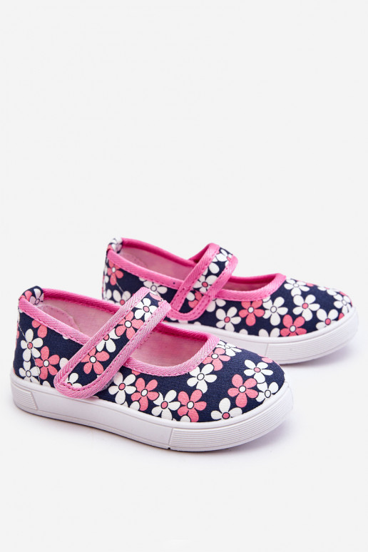 Bailarinas infantiles con estampados florales en color azul-rosa Noah