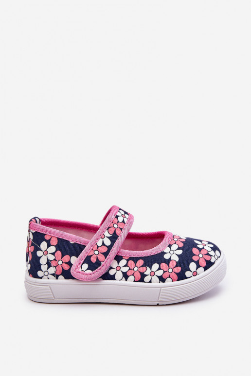 Bailarinas infantiles con estampados florales en color azul-rosa Noah