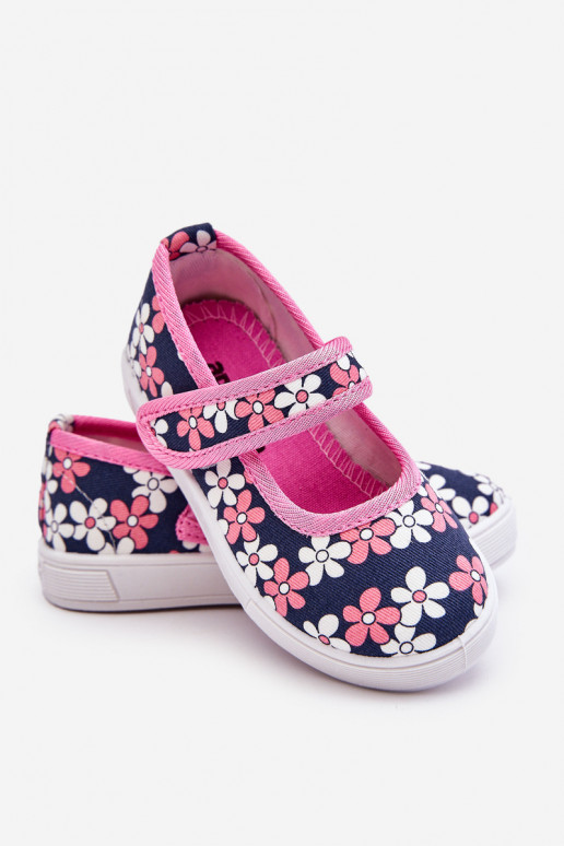 Bailarinas infantiles con estampados florales en color azul-rosa Noah