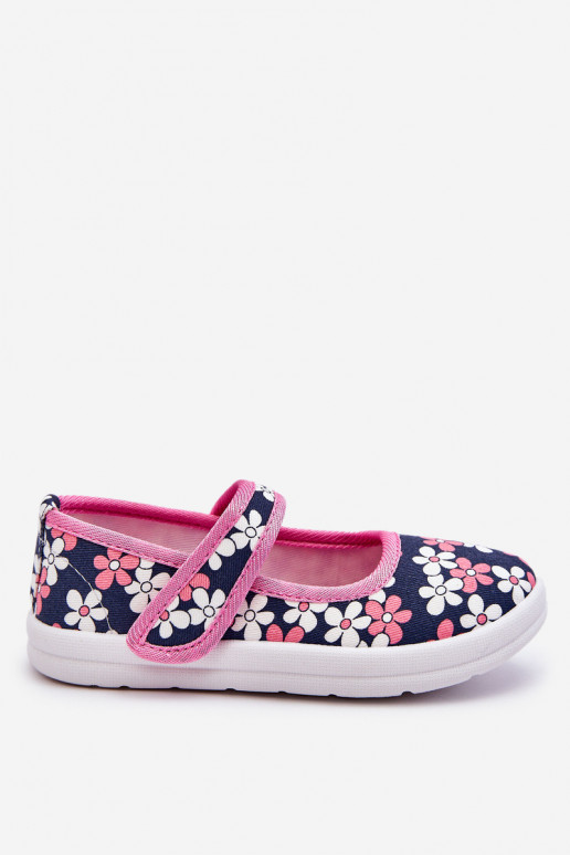 Bailarinas infantiles con estampados florales en color azul-rosa Noah