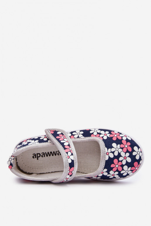 Bailarinas infantiles con estampado floral en color azul-gris Noah