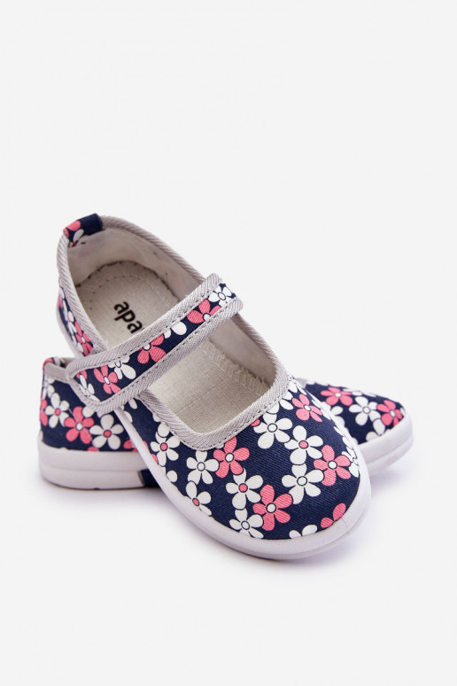 Bailarinas infantiles con estampado floral en color azul-gris Noah