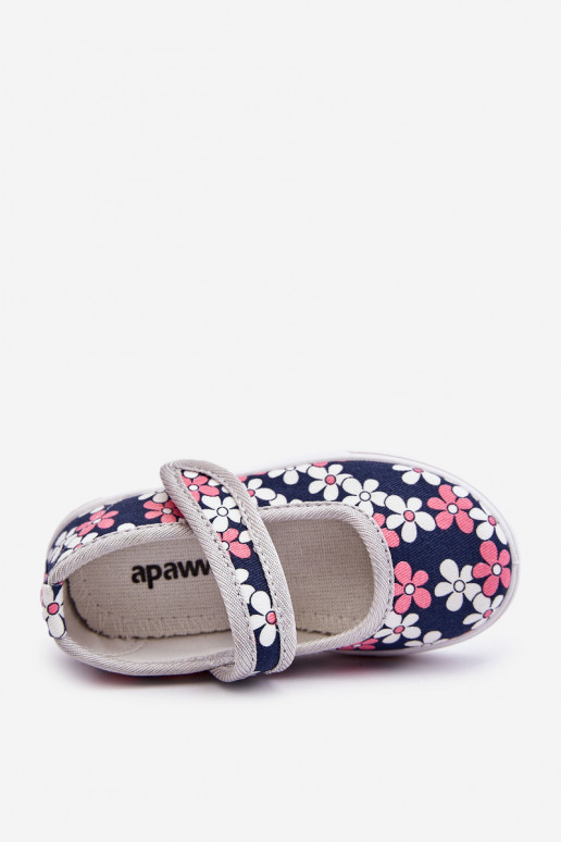 Bailarinas infantiles con estampado floral en color azul-gris Noah