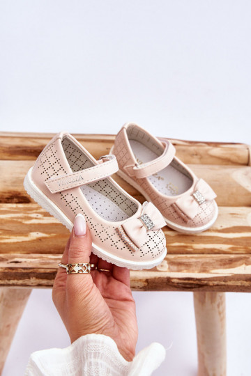 Preciosas bailarinas infantiles con lazo en color rosa Halle 2