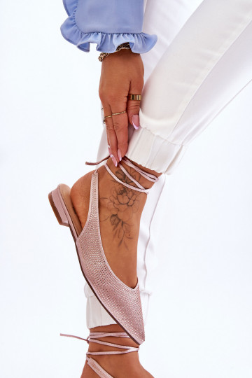 bailarinas con cintas y remaches beige Mavis 2