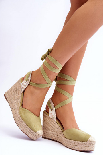 sandalias Lendy verdes con cordones