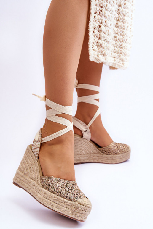 Sandalias plataforma beige Josephine con tiras Sandalias plataforma beige Josephine con tiras