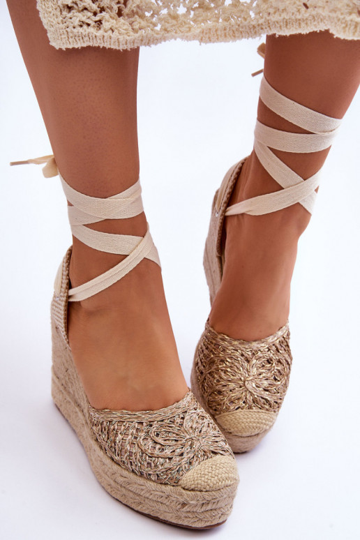 Sandalias plataforma beige Josephine con tiras Sandalias plataforma beige Josephine con tiras