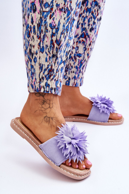 Zapatillas con adornos en ante color Violeta Giorgia