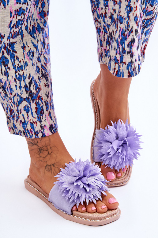 Zapatillas con adornos en ante color Violeta Giorgia