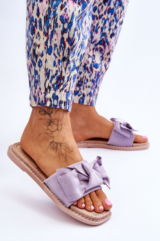 Zapatillas de ante con cintas Púrpura Ambra