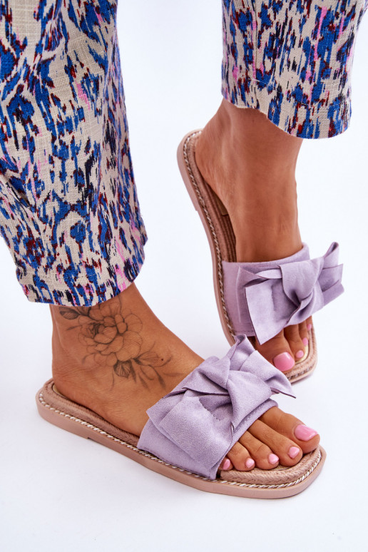 Zapatillas de ante con cintas Púrpura Ambra