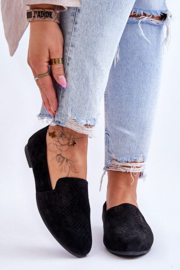 Mocasines en ante color negro Giovana