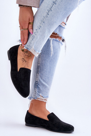 Mocasines en ante color negro Giovana 2
