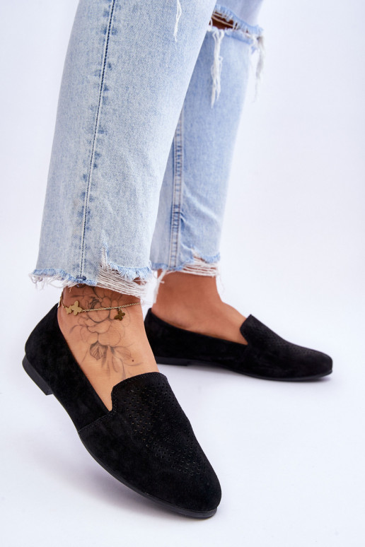 Mocasines en ante color negro Giovana