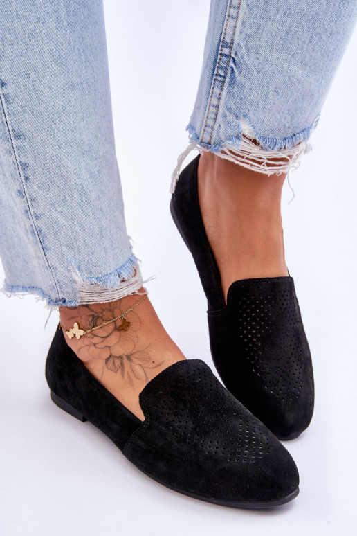 Mocasines en ante color negro Giovana