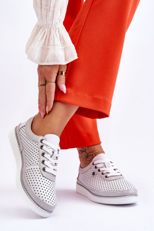 Zapatos calados Estilo sport Color blanco-plata Cantare