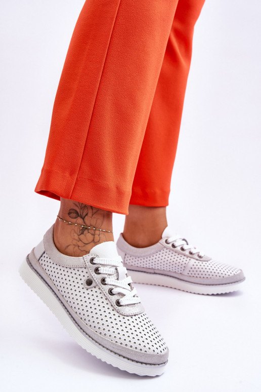 Zapatos calados Estilo sport Color blanco-plata Cantare