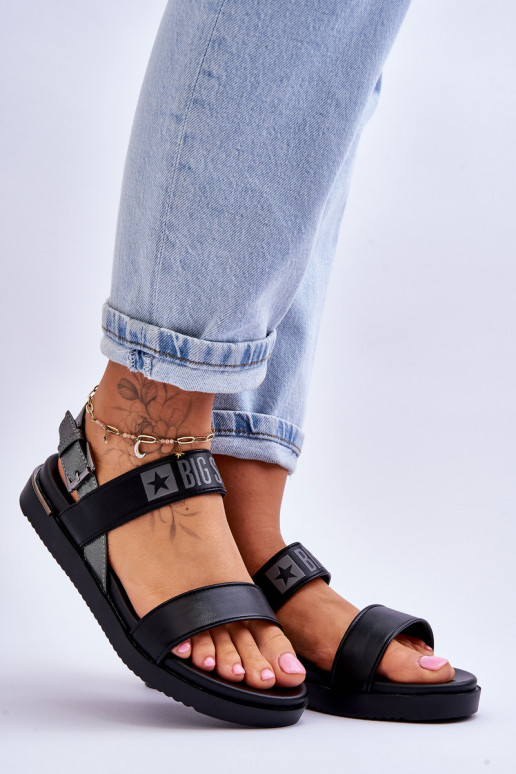 Sandalias planas Big Star LL274938 color negro