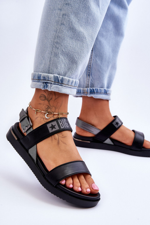 Sandalias planas Big Star LL274938 color negro