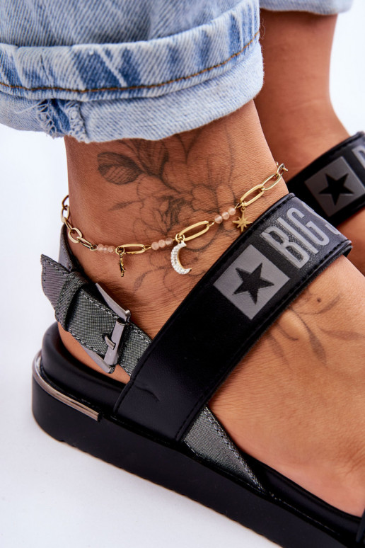 Sandalias planas Big Star LL274938 color negro