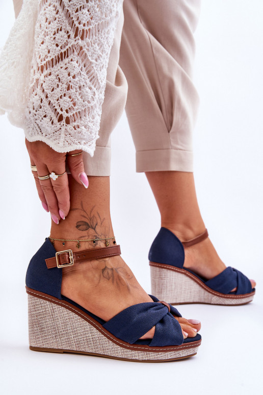 Sandalias de mujer en color azul oscuro Daphne