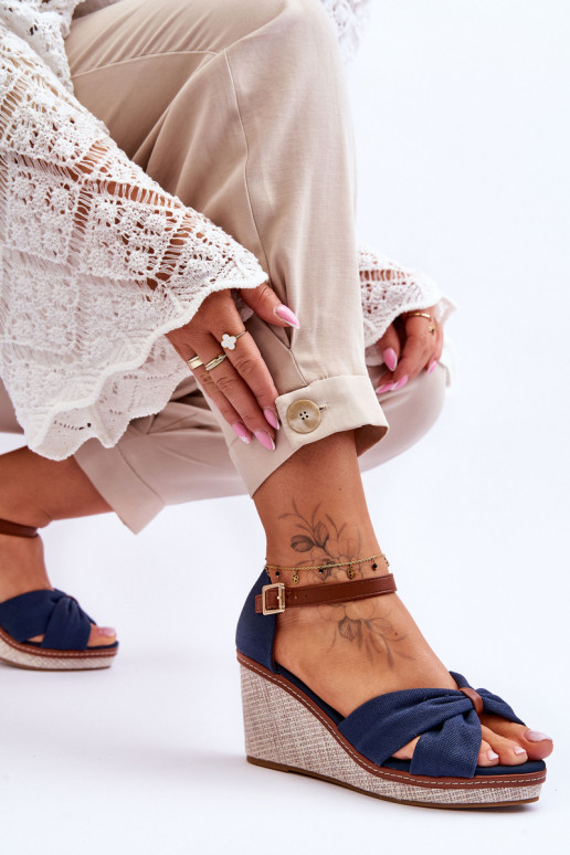 Sandalias de mujer en color azul oscuro Daphne