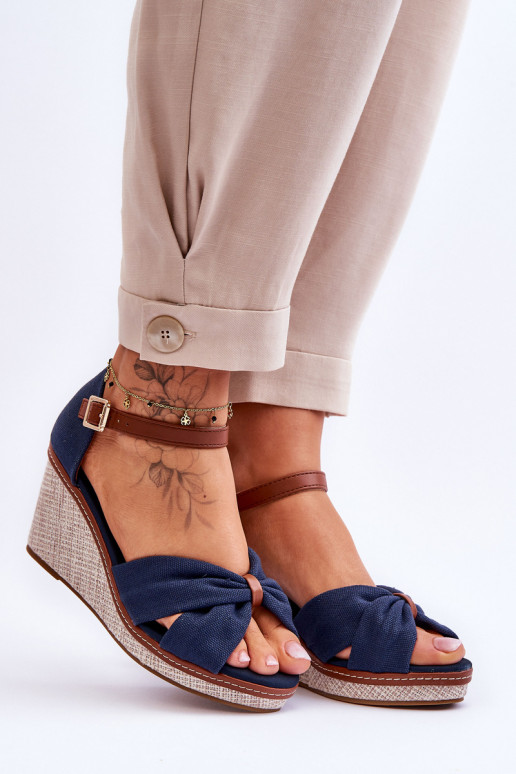 Sandalias de mujer en color azul oscuro Daphne