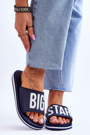 Pantuflas modelo clásico Big Star JJ274A323 azul oscuro