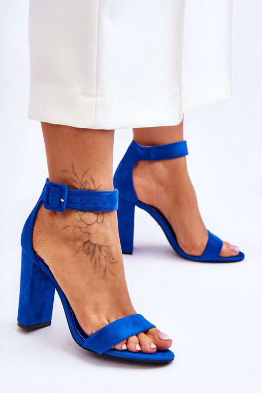 Sandalias tacón Jacqueline de ante azul