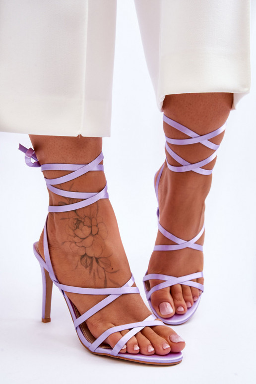 Sandalias de mujer con tacón color Morado Meya
