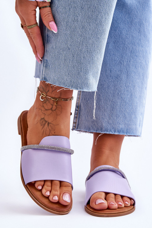 Sandalias planas color violeta Termen