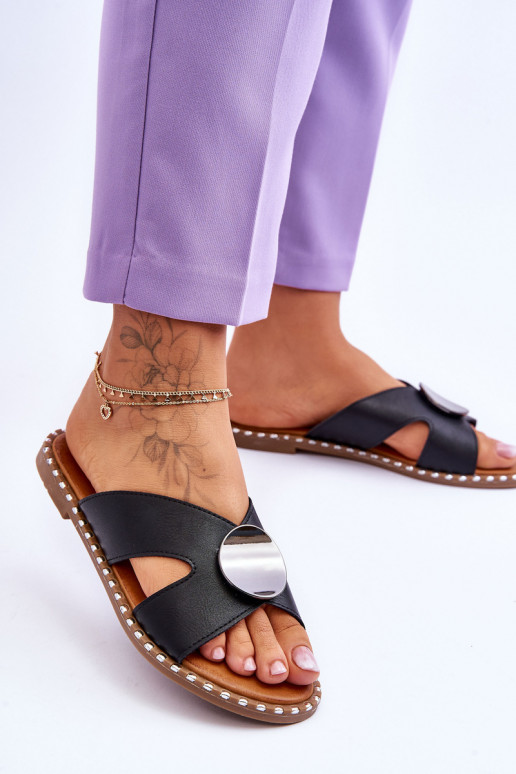 Sandalias planas color negro Kenley