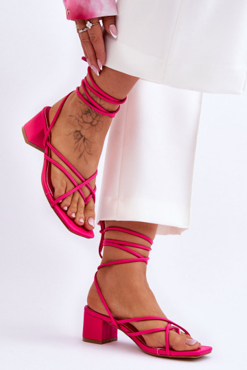 Zapatos de tacón con tiras en color rosa Secret Love 2