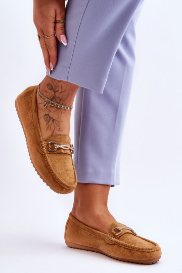 Mocasines clásicos de ante con adornos en color marrón Amera 2