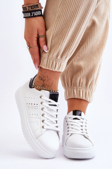 Zapatillas estilo sport Blanco-negro Be First!