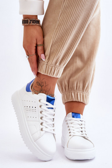 Zapatillas estilo sport Color blanco-azul ¡Be First!
