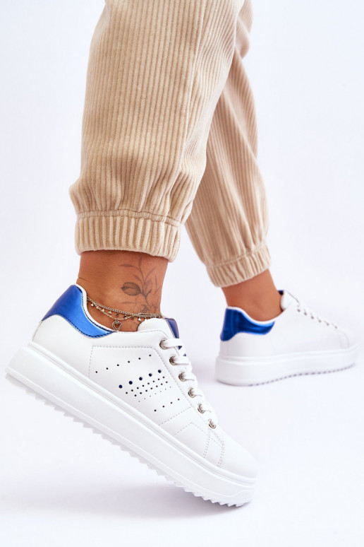Zapatillas estilo sport Color blanco-azul ¡Be First!