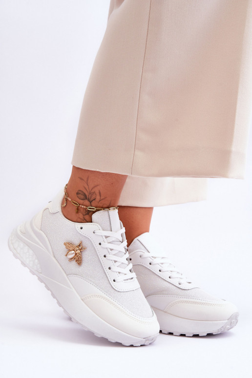 Deportivas brillantes con adornos en color blanco Seneca