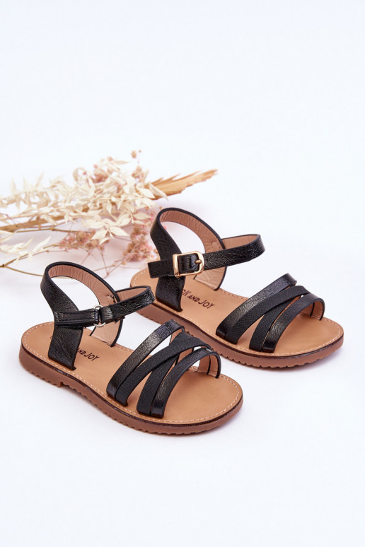 Sandalias para niños con tiras en color negro Isla