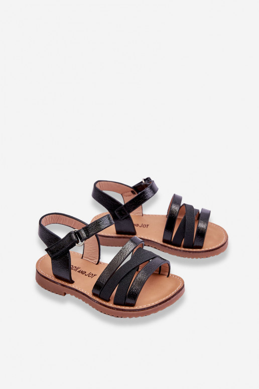 Sandalias para niños con tiras en color negro Isla