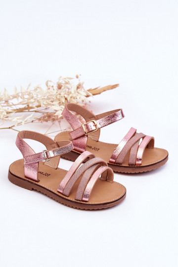 Sandalias para niños con tiras en color rosa Isla