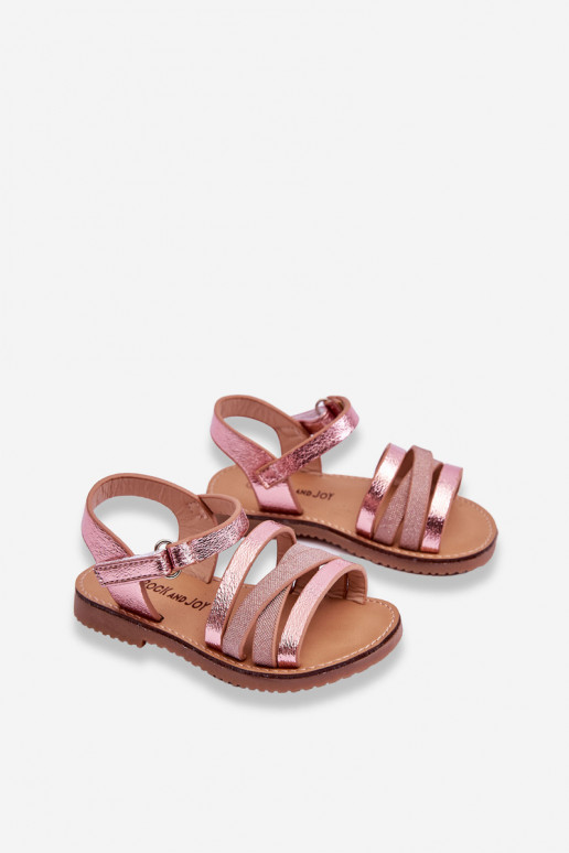 Sandalias para niños con tiras en color rosa Isla