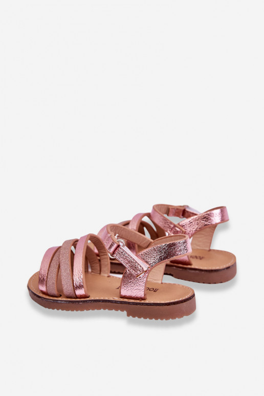 Sandalias para niños con tiras en color rosa Isla
